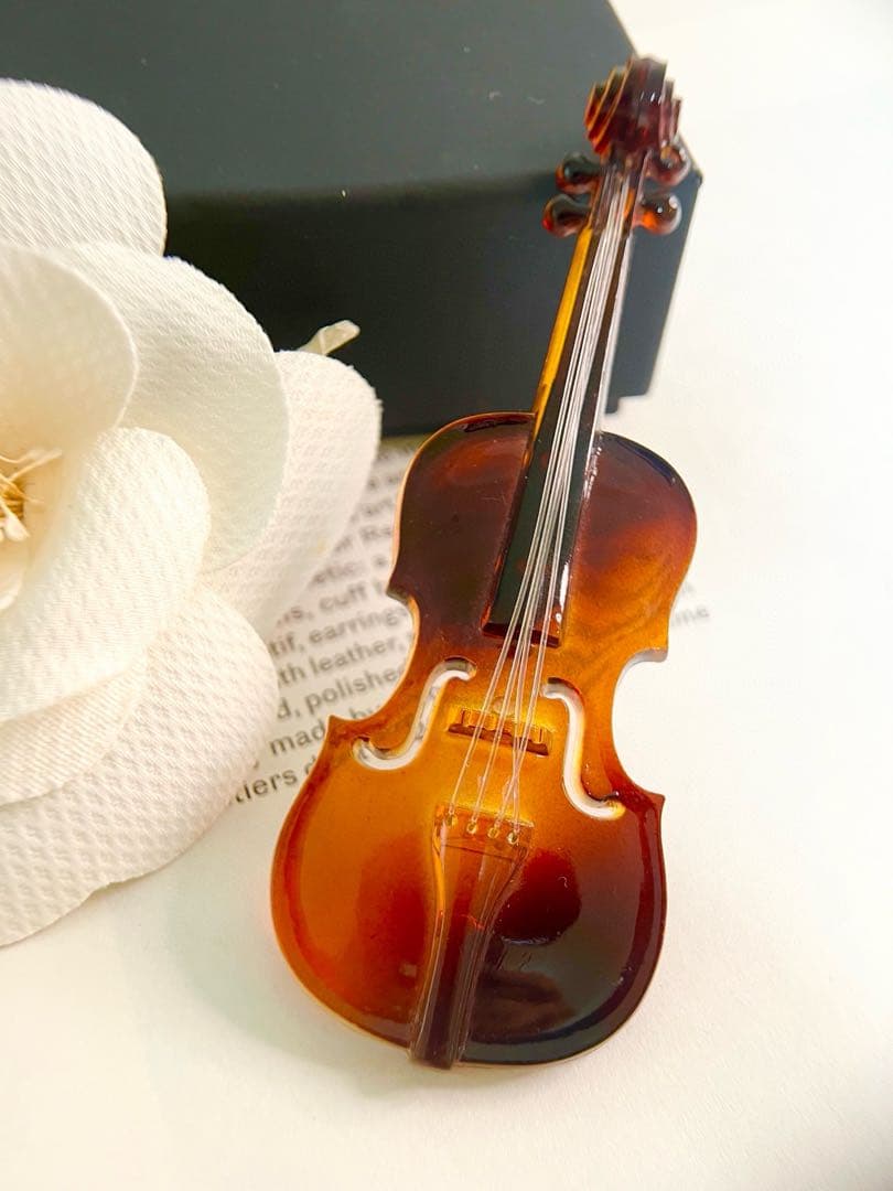 鼈甲バイオリンブローチ（サイズ10.5cm）2EZ92330341-005