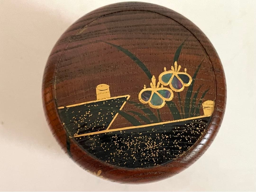 茶道具 筑紫筑良 欅摺漆八橋 大棗 棗 茶入 桔梗 螺鈿 蒔絵 共