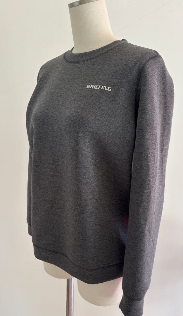 ブリーフィング ゴルフ 3D ロゴ クルーネック プルオーバー グレー　M