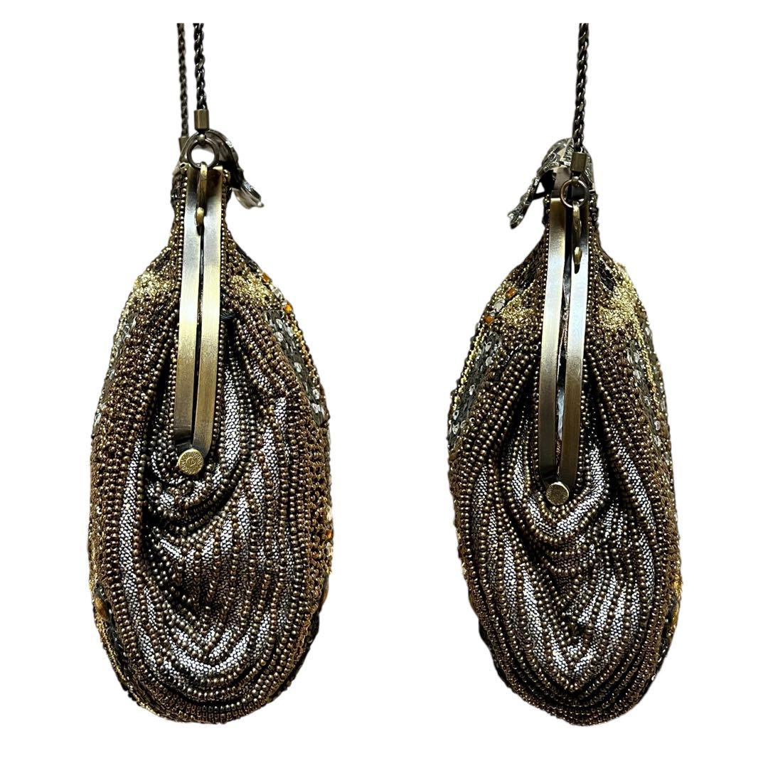 美品　ルミーはしもと　パーティバッグ　ビーズ刺繍　チェーン　皇室御用達