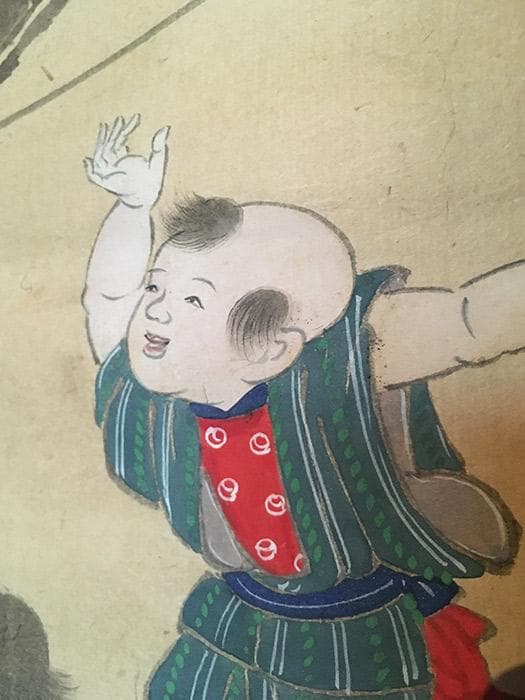 掛軸 五月 鐘鬼 子ども 節句 絵 中古 古物 骨董 19.02.09-3.