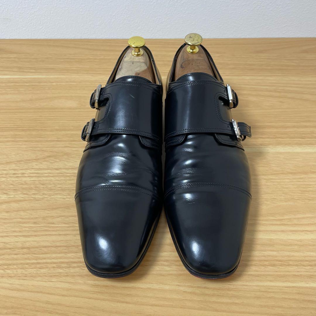 クリスチャンルブタン ドレスシューズ　革靴　ダブルモンク　レザー　黒　42
