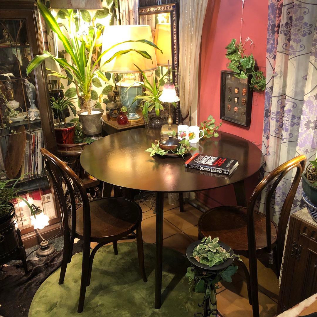 北欧スタイル　OAK オークテーパードレッグテーブル　丸テーブル