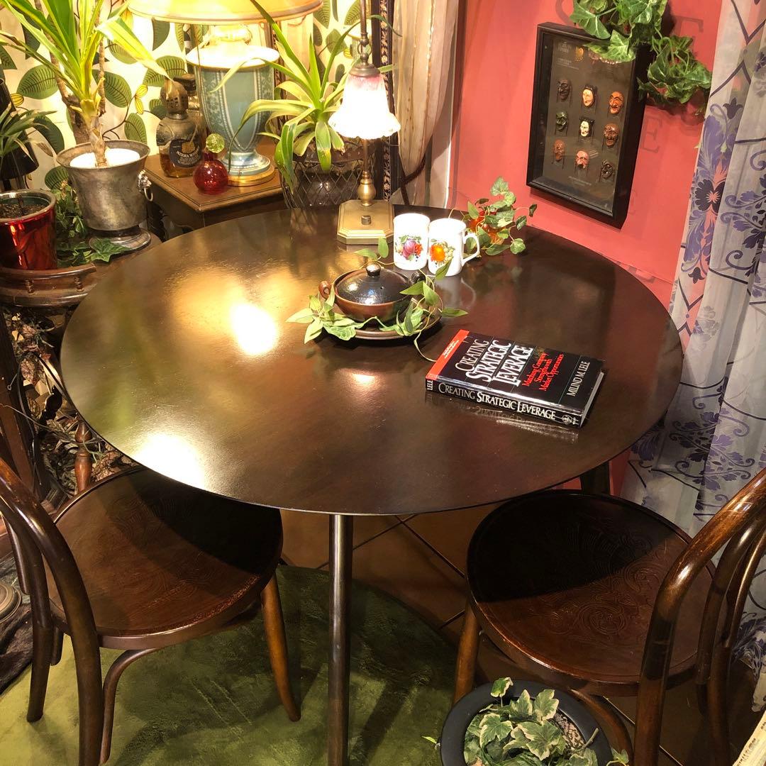 北欧スタイル　OAK オークテーパードレッグテーブル　丸テーブル