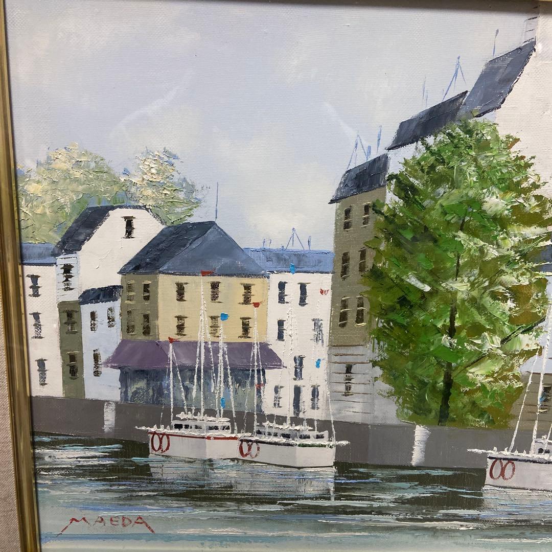 前田忠雄　油絵　< 運河の風景 > ６号 前田忠雄 油絵 < 運河の風景 > 6号