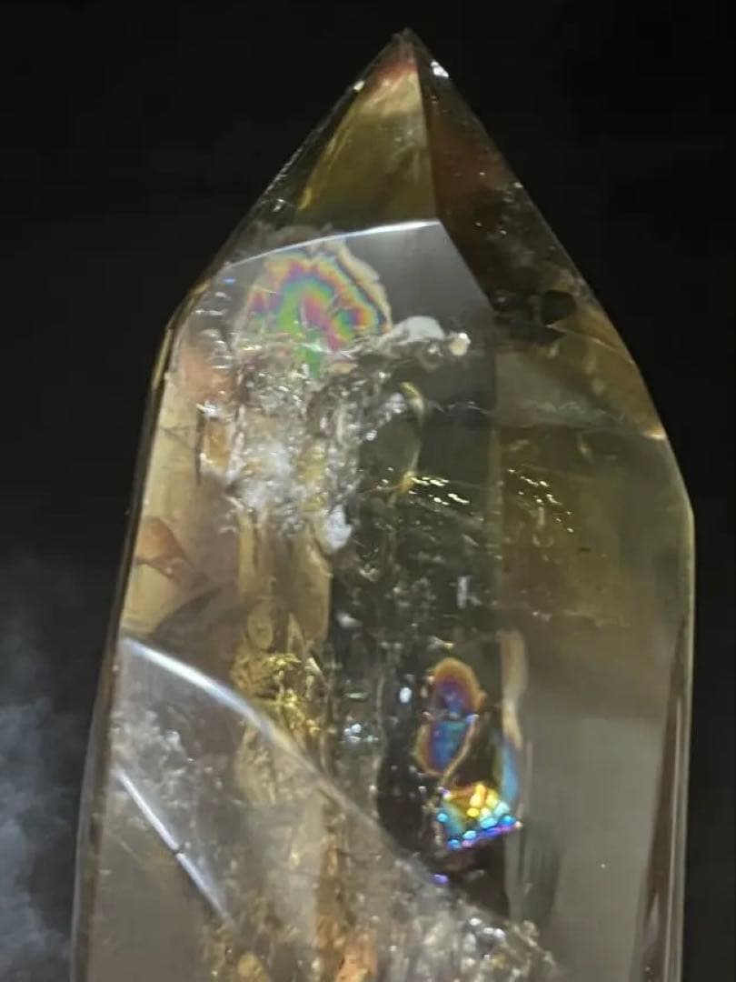 シトリン ポイント タワー 六角柱 黄水晶 レインボーシトリン