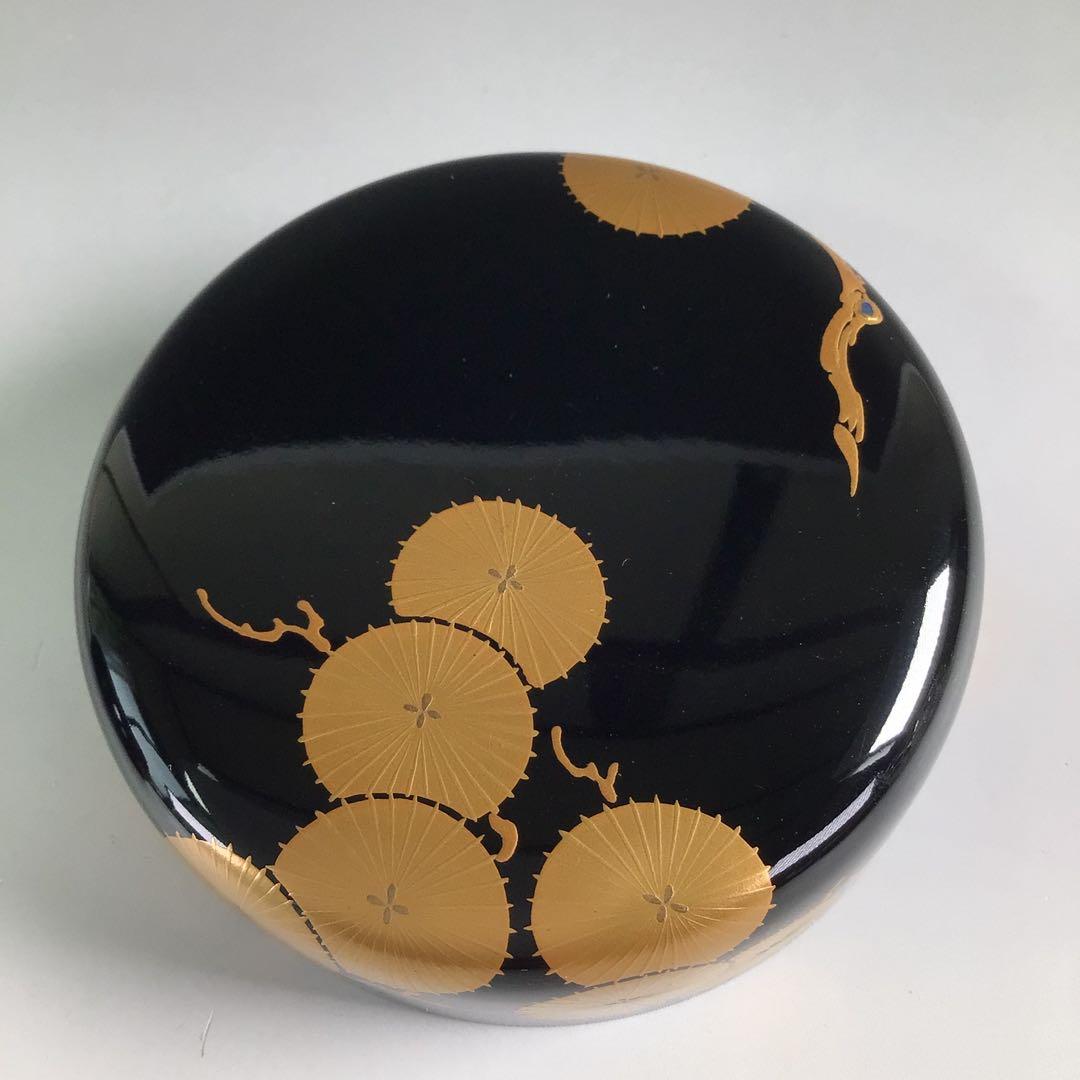 R328棗『蒔絵師西條一斎作』『唐松蒔絵』『大棗』共箱茶道具