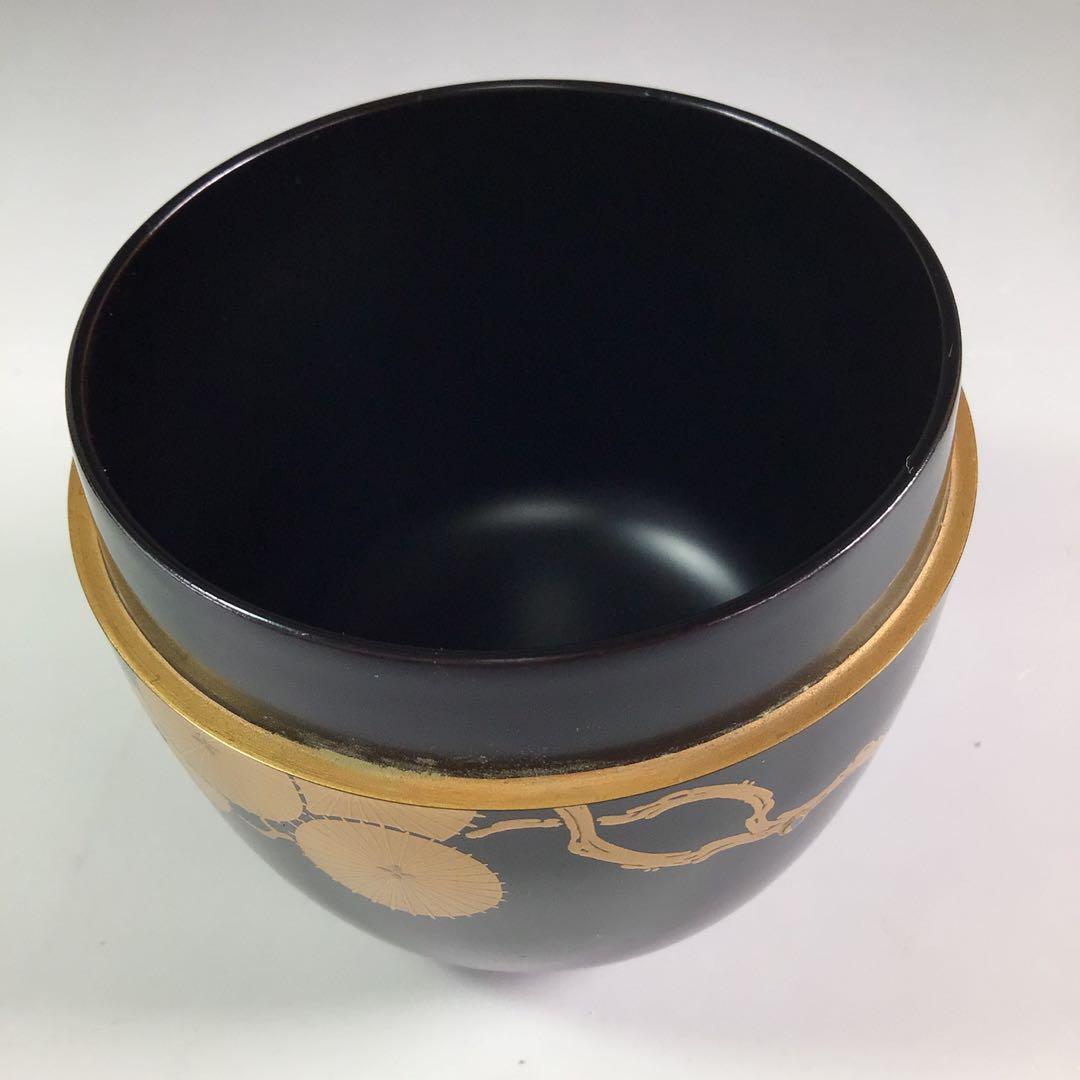 R328棗『蒔絵師西條一斎作』『唐松蒔絵』『大棗』共箱茶道具