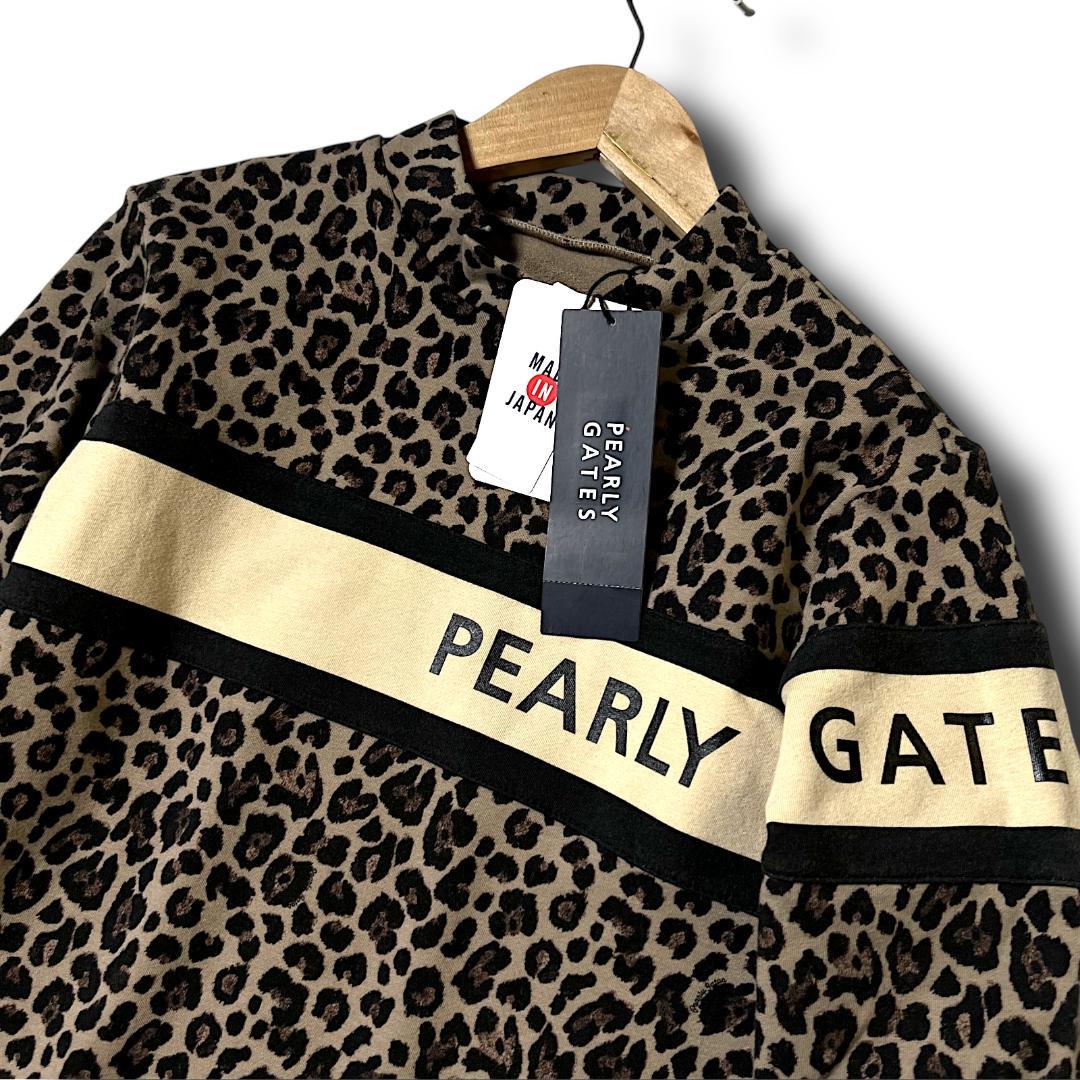 1 新品 定価2万 パーリーゲイツ レオパード ハイネックシャツ モックネック