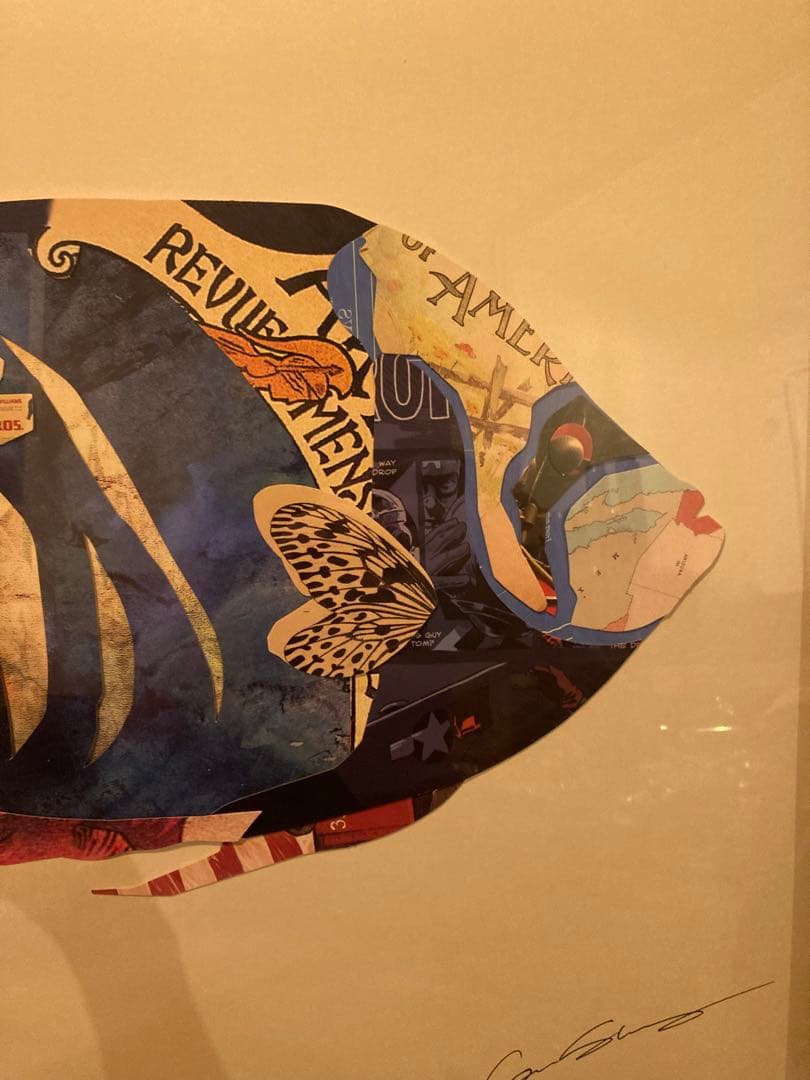 【額縁付き】63×63 一点物切り絵（作者・作品名不明）