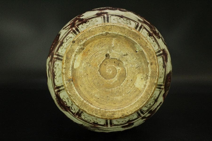 中国美術 釉裏紅 龍紋 瓢形 瓶 高43cm(LC597)