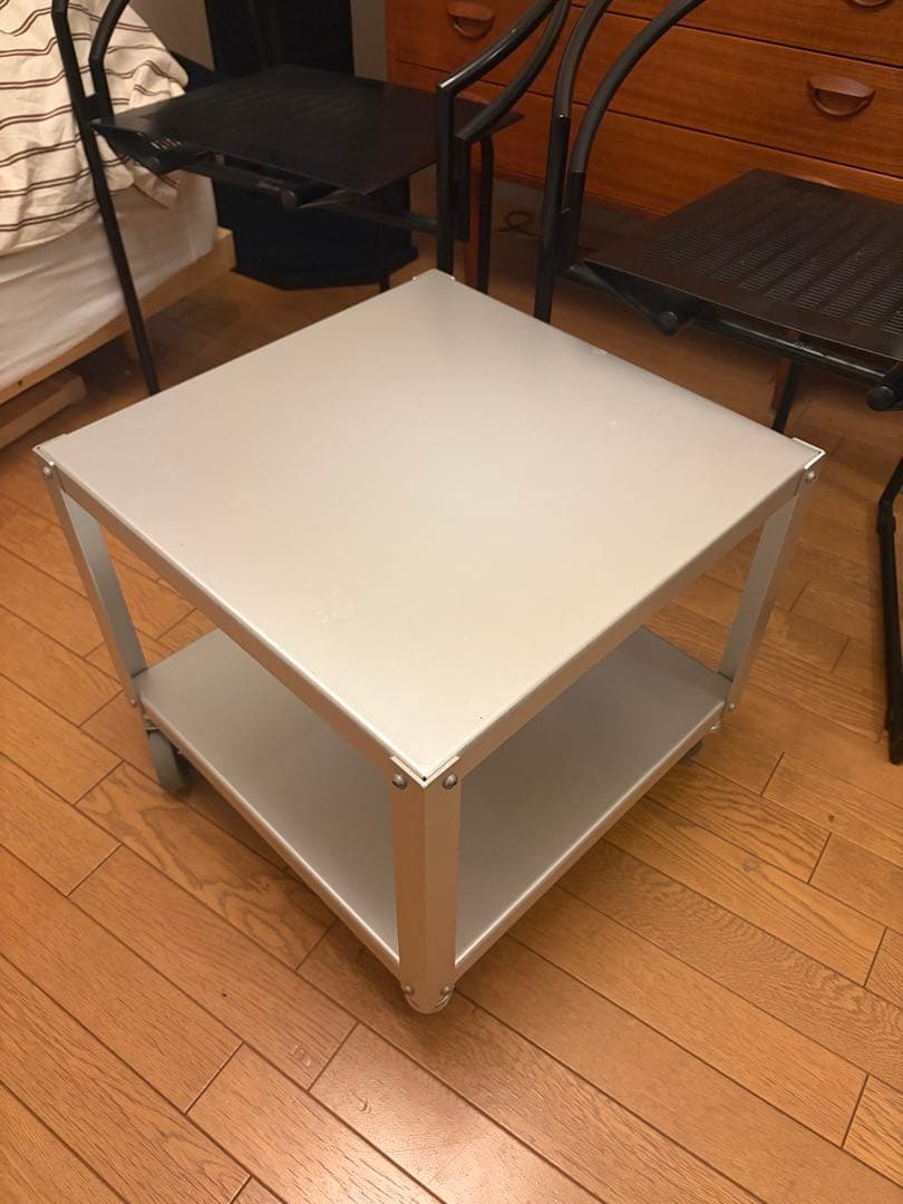 2000's 廃盤/無印良品 アルミサイドテーブルワゴン 鈴木敏彦デザイン