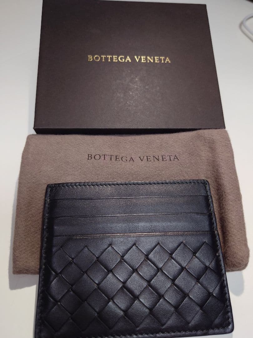 箱付き）Bottega Veneta ブラック レザー カードケース Bottega Veneta