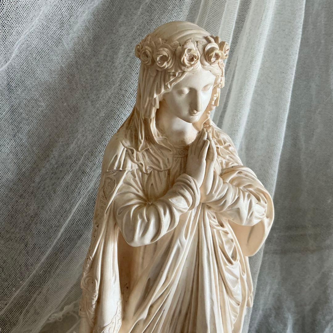 19世紀 フランスアンティーク 美しい聖母マリア像 大きめサイズ 検：天使