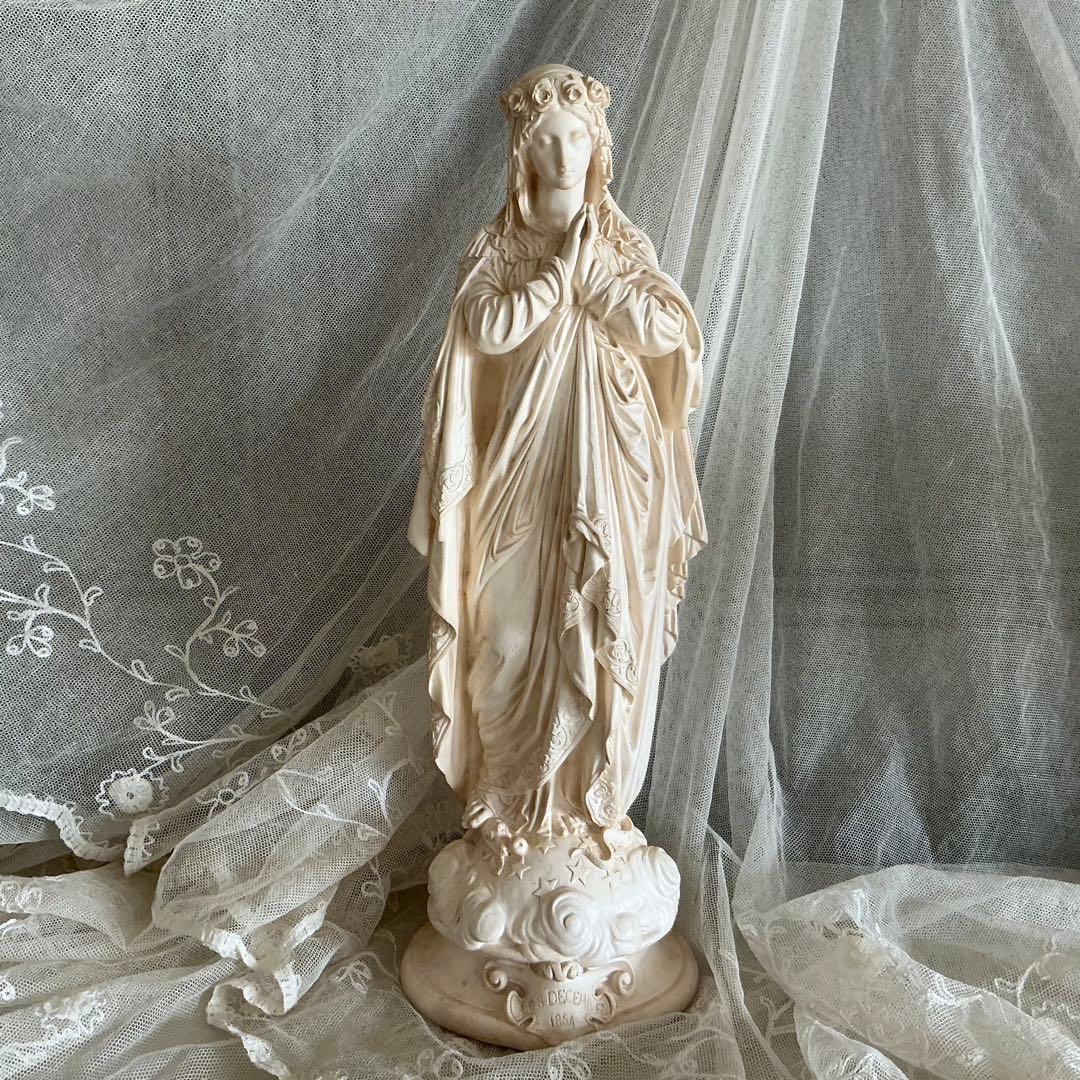19世紀 フランスアンティーク 美しい聖母マリア像 大きめサイズ 検：天使