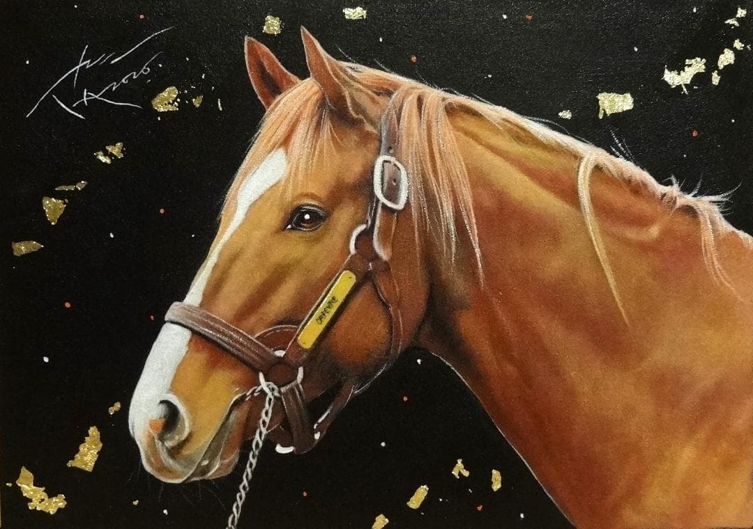 上鈴木正一 油彩画 B4『オルフェーヴル7』新作原画 超・超オススメの