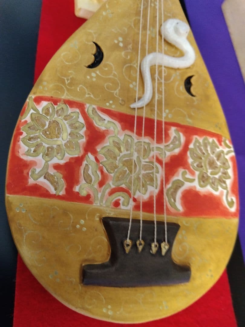 値下げ！ 万葉琵琶 小副川祐二 伝統工芸士の作品 希少 美品 博多人形師