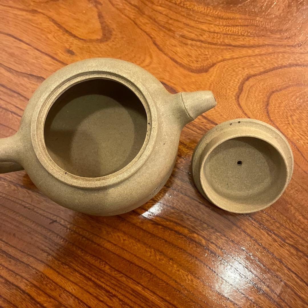 [隆邨] 清末古壺 老段泥 行竹鼓壺 底款廖章 逸然軒主人 中国急須　台湾急須