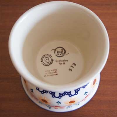 新品】ポーランド陶器 おしゃれ 猫 犬 高さのある エサ皿 フードボウル