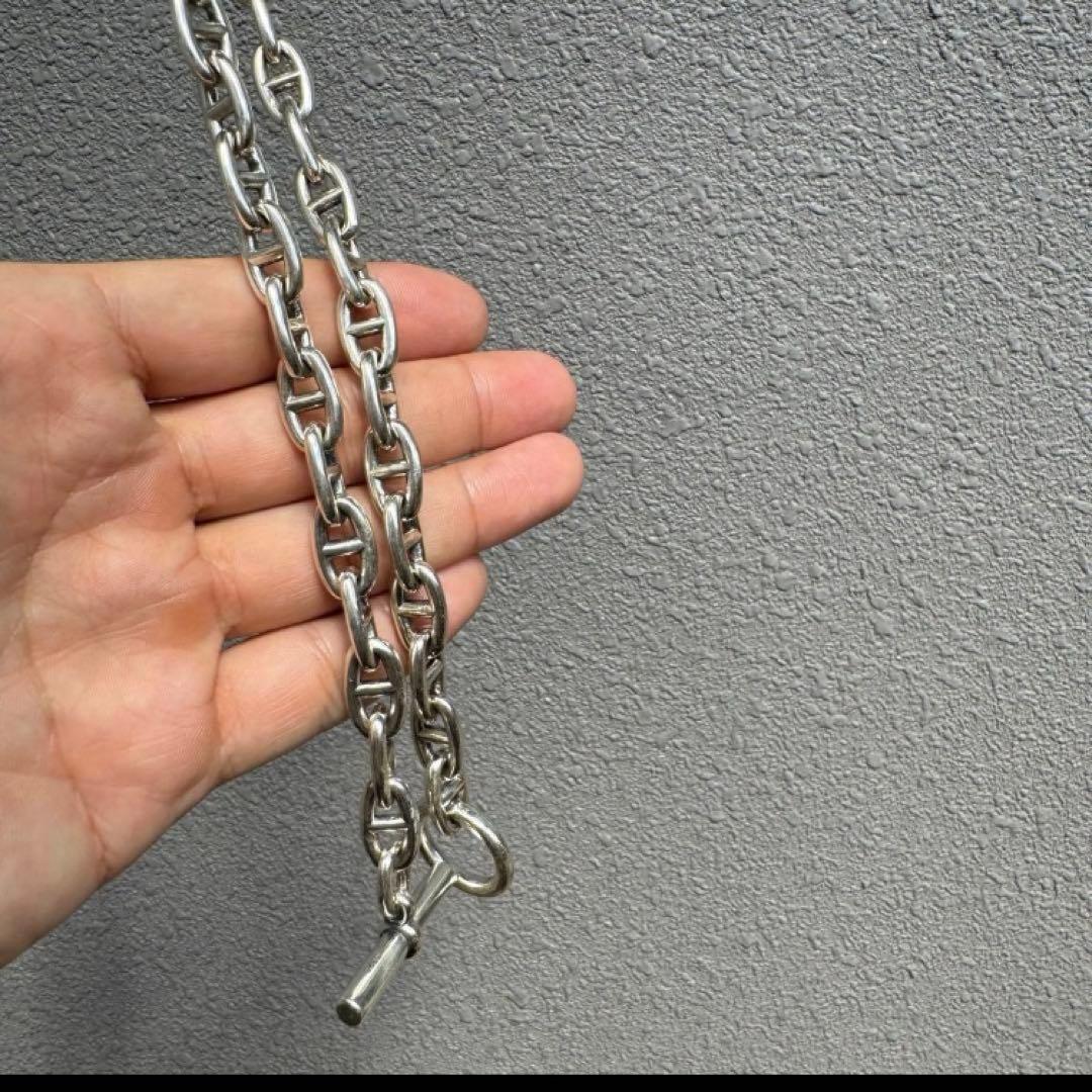 1点のみ GM シルバー925 アンカーチェーンブレスレット シェーヌダンクル系