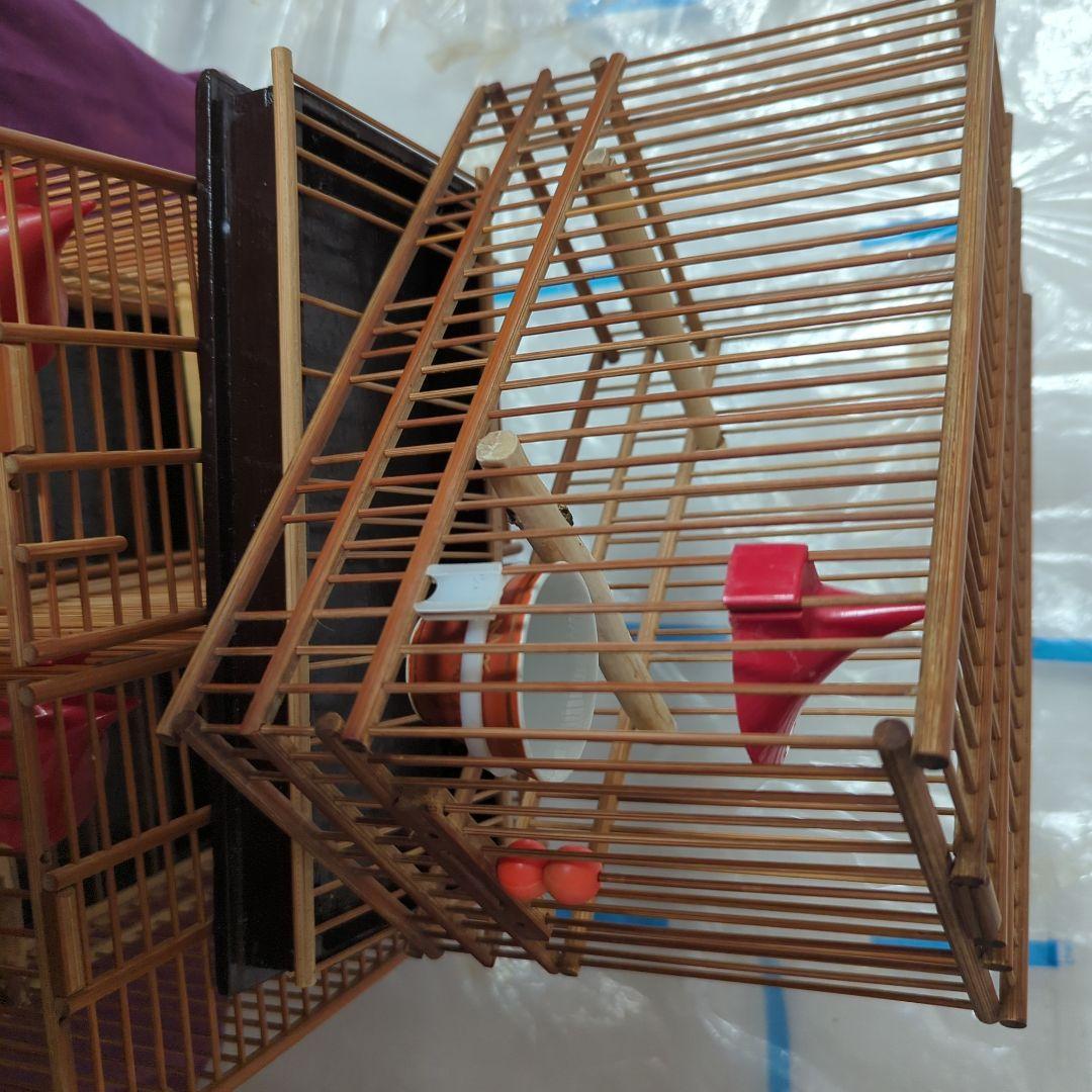 鳥籠 3セット。3羽用寝桶