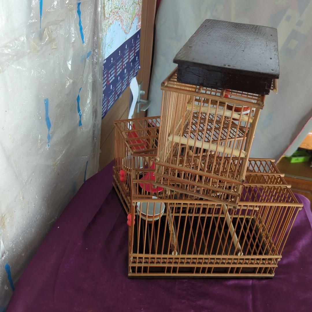 鳥籠 3セット。3羽用寝桶