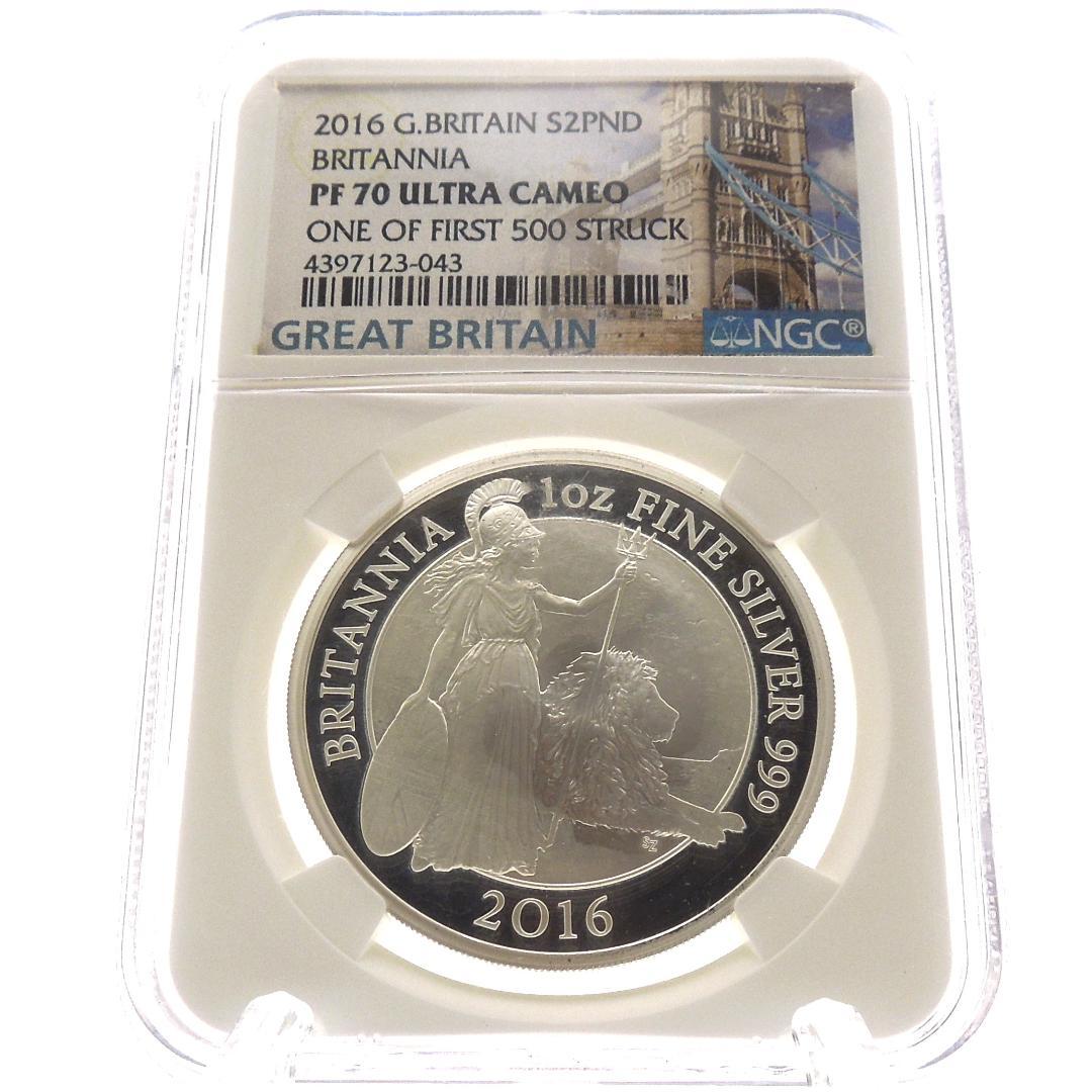2016 ブリタニア ウナ ライオン 銀貨 ☆初期500枚 NGC PF70UC