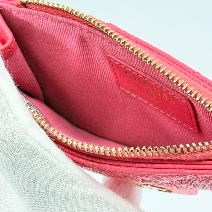 美品　CHANEL シャネル　マトラッセ　フラグメントケース　キャビアスキン