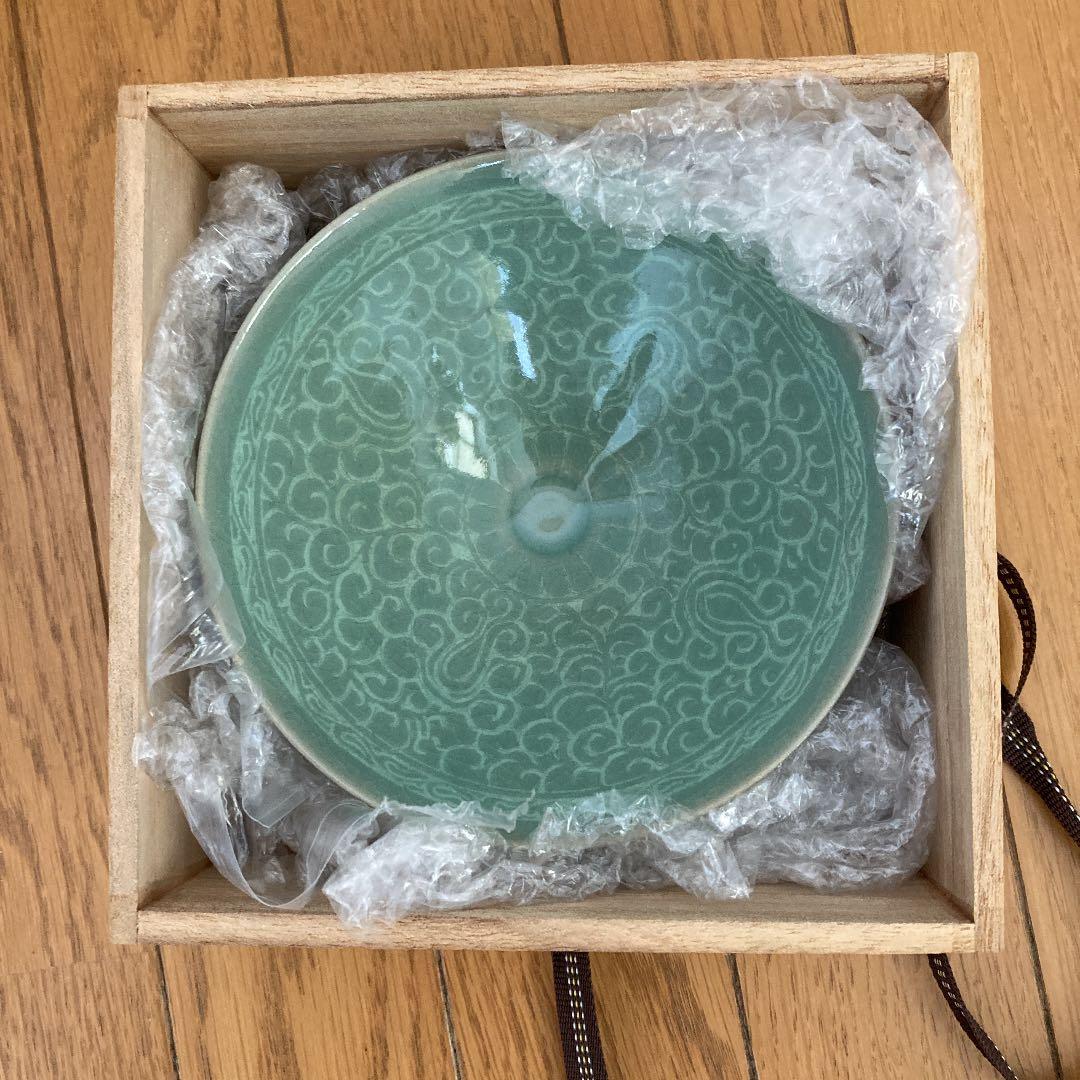 如泉青磁】 李連休作 お買い得品 高麗青磁 如泉窯 李連休作 茶道具