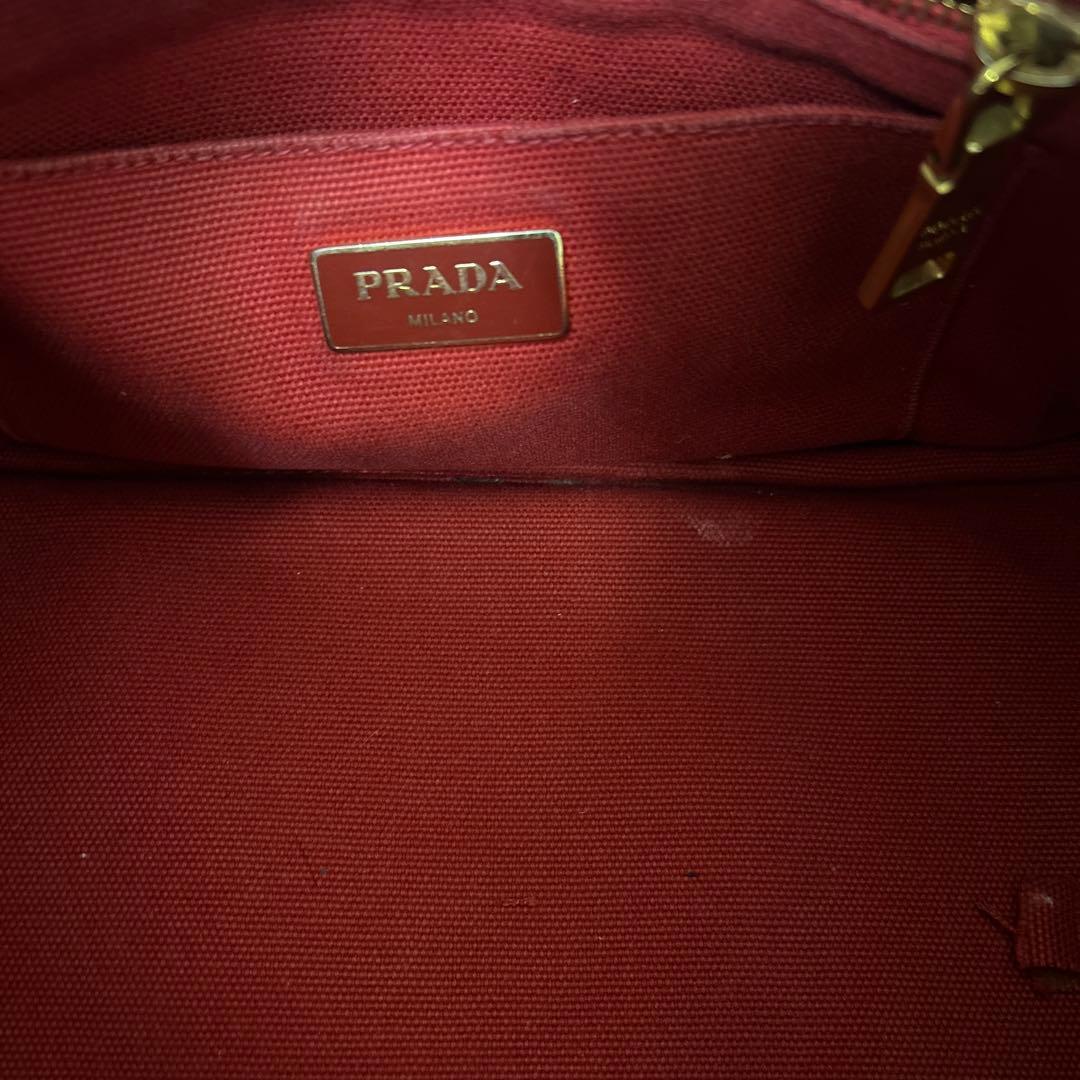 【正規品】PRADA プラダ　カナパS デニム　ハンドバッグ ギャランティーあり