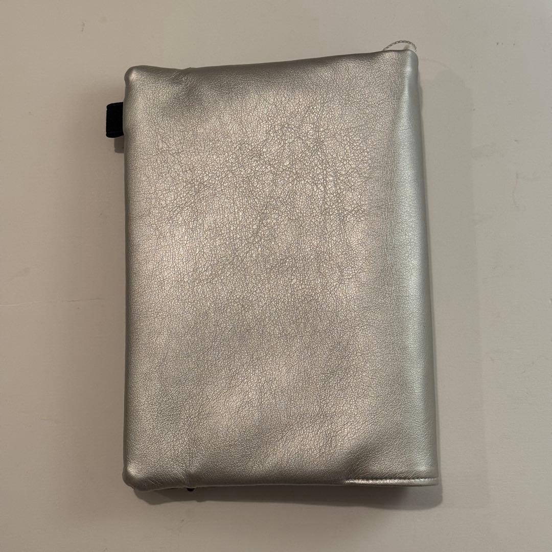 バインダーカバー A6 シルバー ブラックチェック 韓国 貯金 韓国