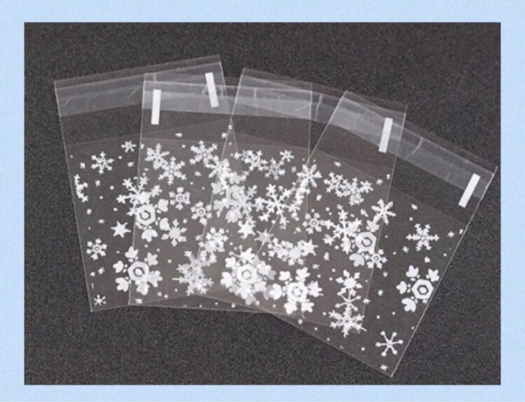 確認用1899円 雪Snow400枚 ラッピング袋テープ付きopp