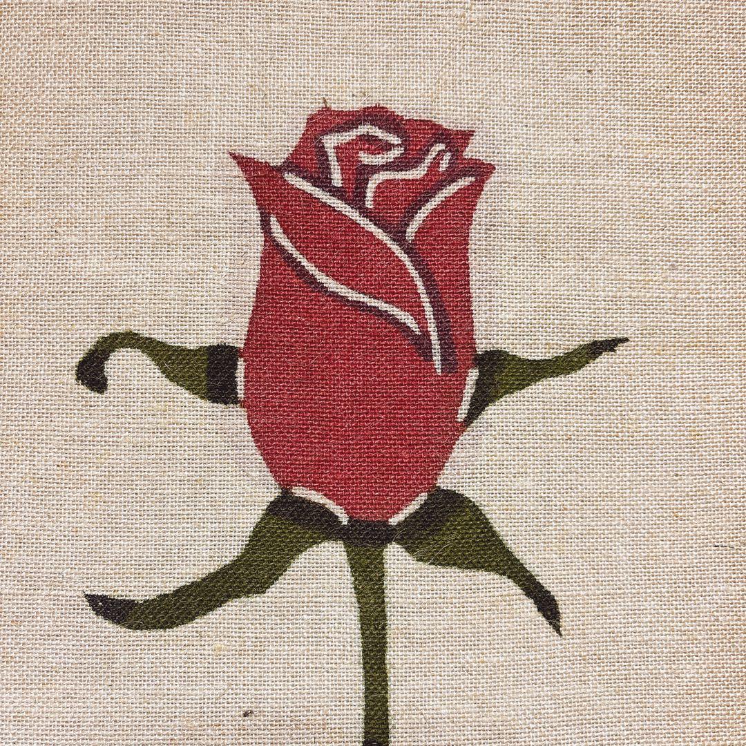 希少】ろうけつ染掛け軸 バラ タペストリー