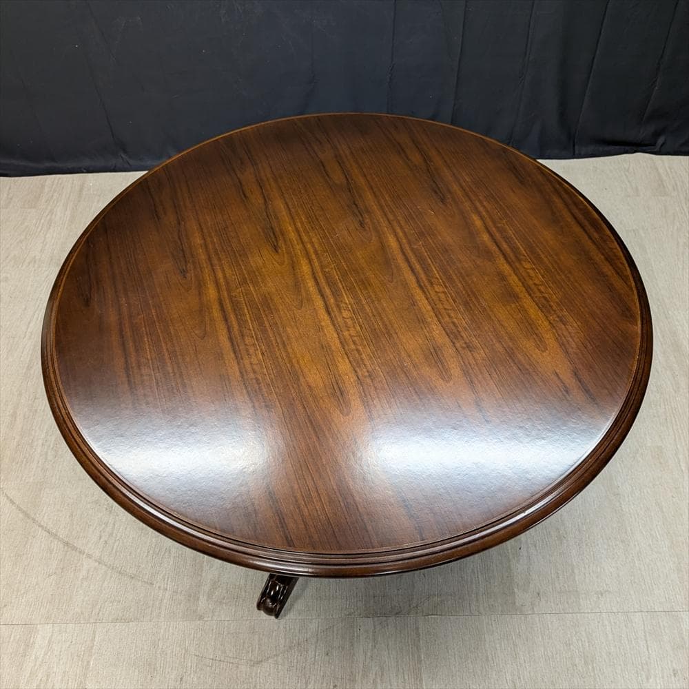 美品　カリモク　ラウンドテーブル　ダイニングテーブル　丸テーブル　食卓テーブル