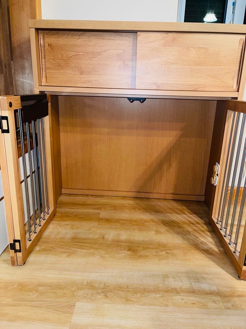 収納付き犬用サークル ナチュラルウッド 犬用品