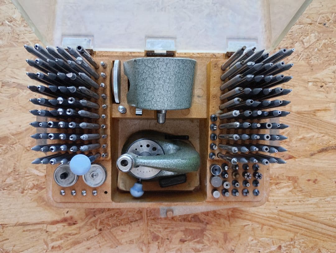 GEM ポンス台 たがねセット 時計工具 時計修理 木箱付き 時計 Gem