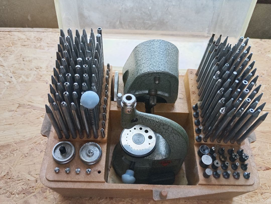 GEM ポンス台 たがねセット 時計工具 時計修理 木箱付き 時計 Gem