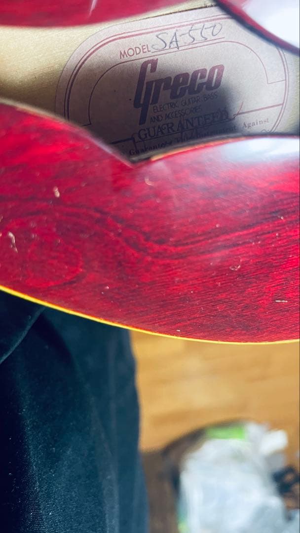 ワインレッド セミアコースティックギター ハードケース付