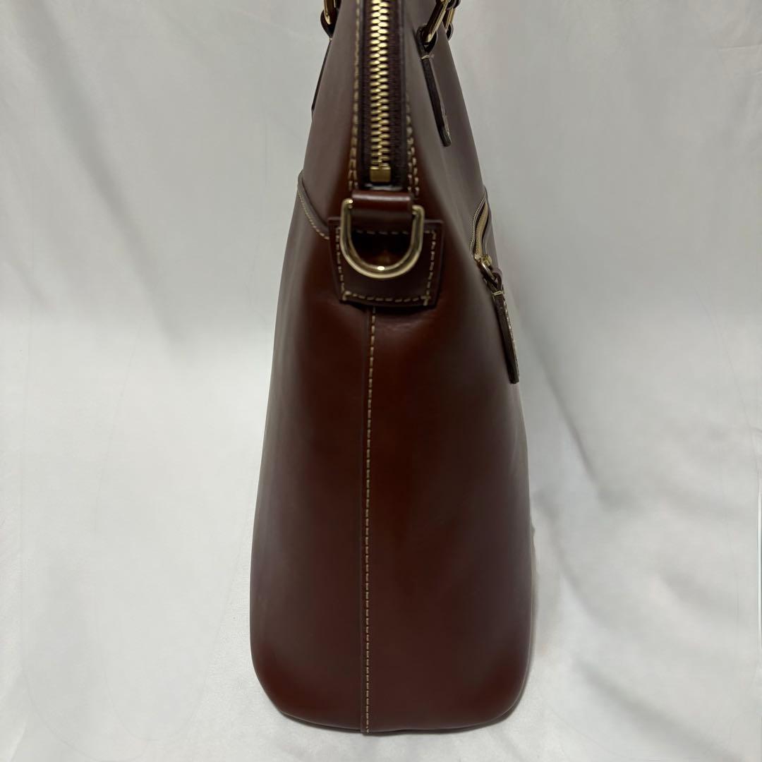 美品 SHIPS別注 ボルドリーニ セレリア 2way ビジネスバッグ A4 茶