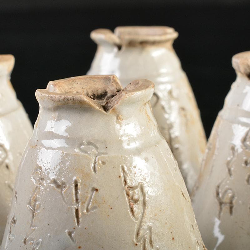 蓮月焼 太田垣蓮月作 白磁 刻和歌文 煎茶碗 四客 古