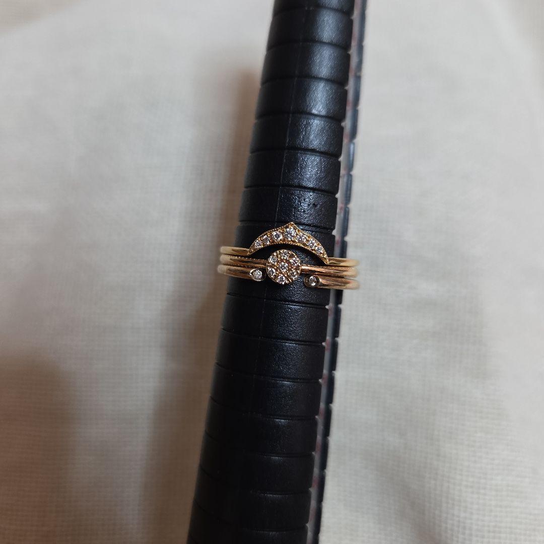 agete K10YG シャンデリア リング ダイヤ