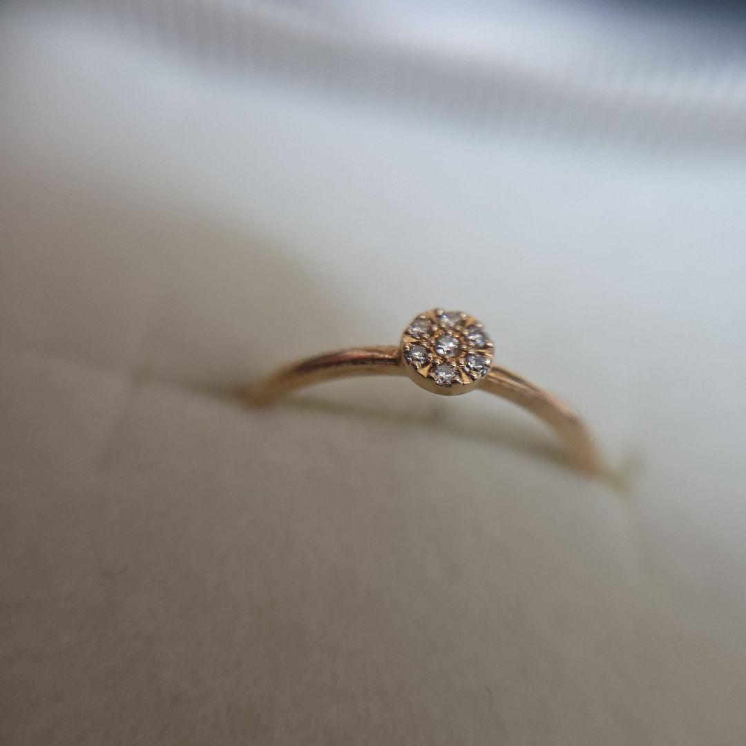 agete K10YG シャンデリア リング ダイヤ