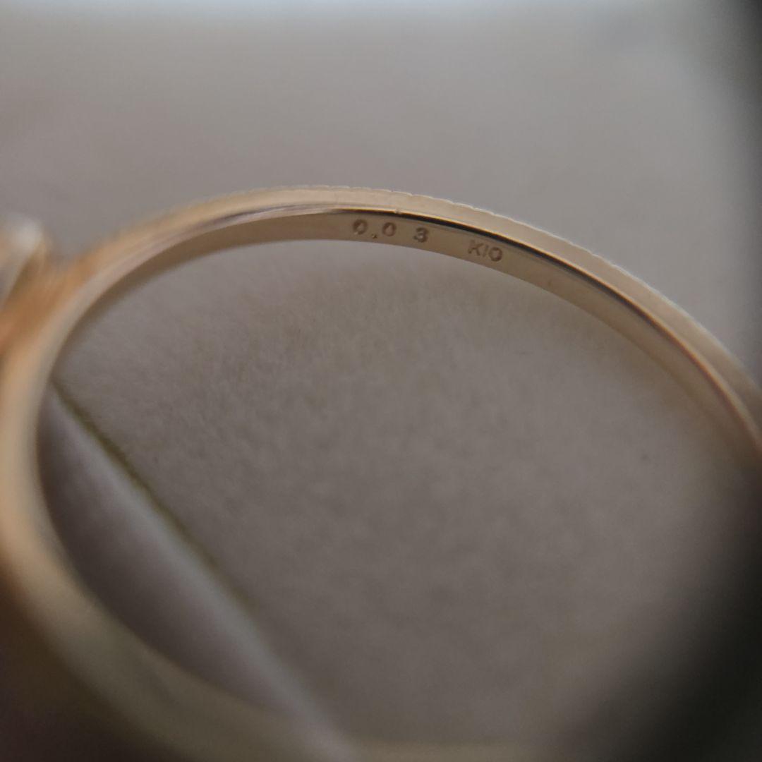 agete K10YG シャンデリア リング ダイヤ