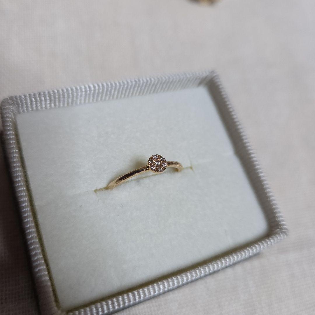 agete K10YG シャンデリア リング ダイヤ