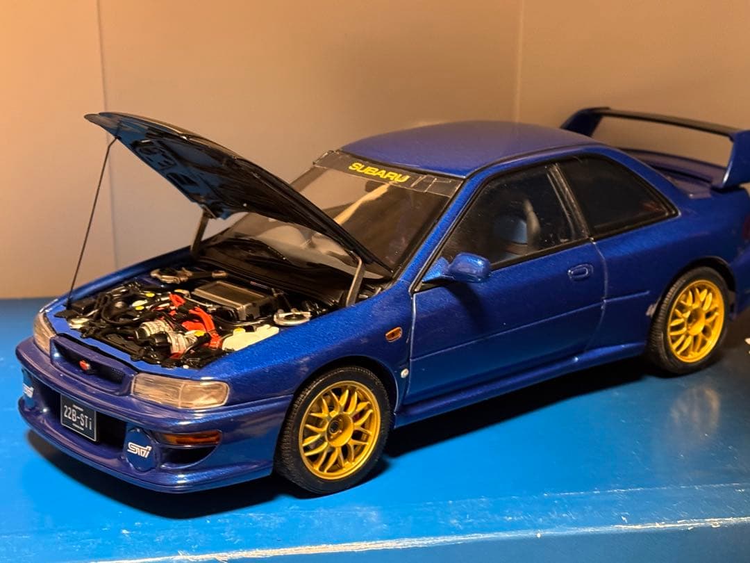 AUTOart 1/18 スバル インプレッサ 22B 模型 AUTOart 1/18 Subaru Impreza 22B Metallic Blue Performance old