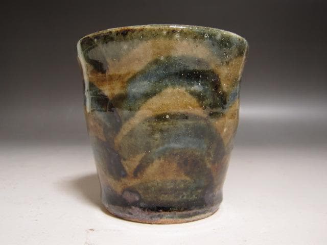 ☆　河井寛次郎　彩湯飲　様々な顔を楽しめる一品☆y422