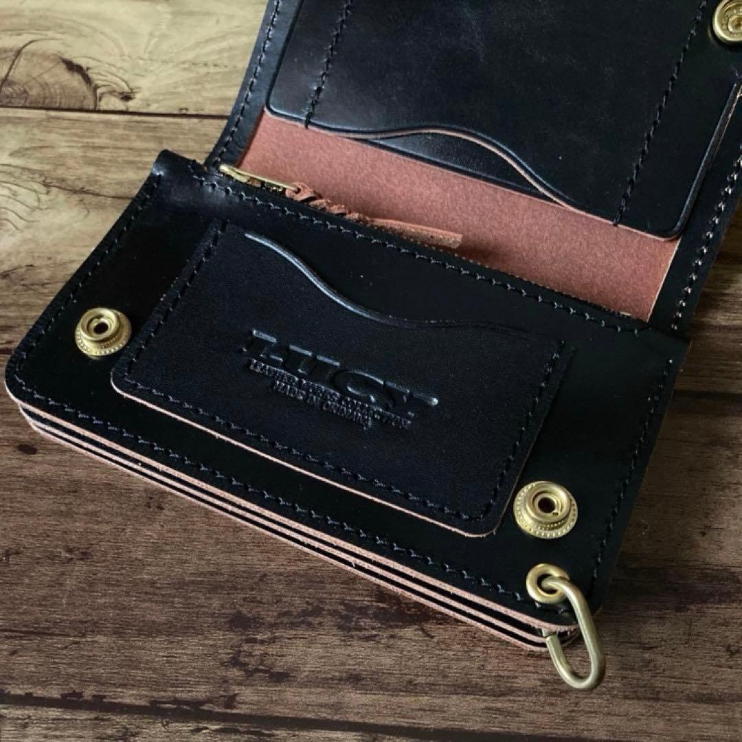 【ko-ki】ミドルトラッカーウォレット茶芯ブラック【お札を折らずに収納】