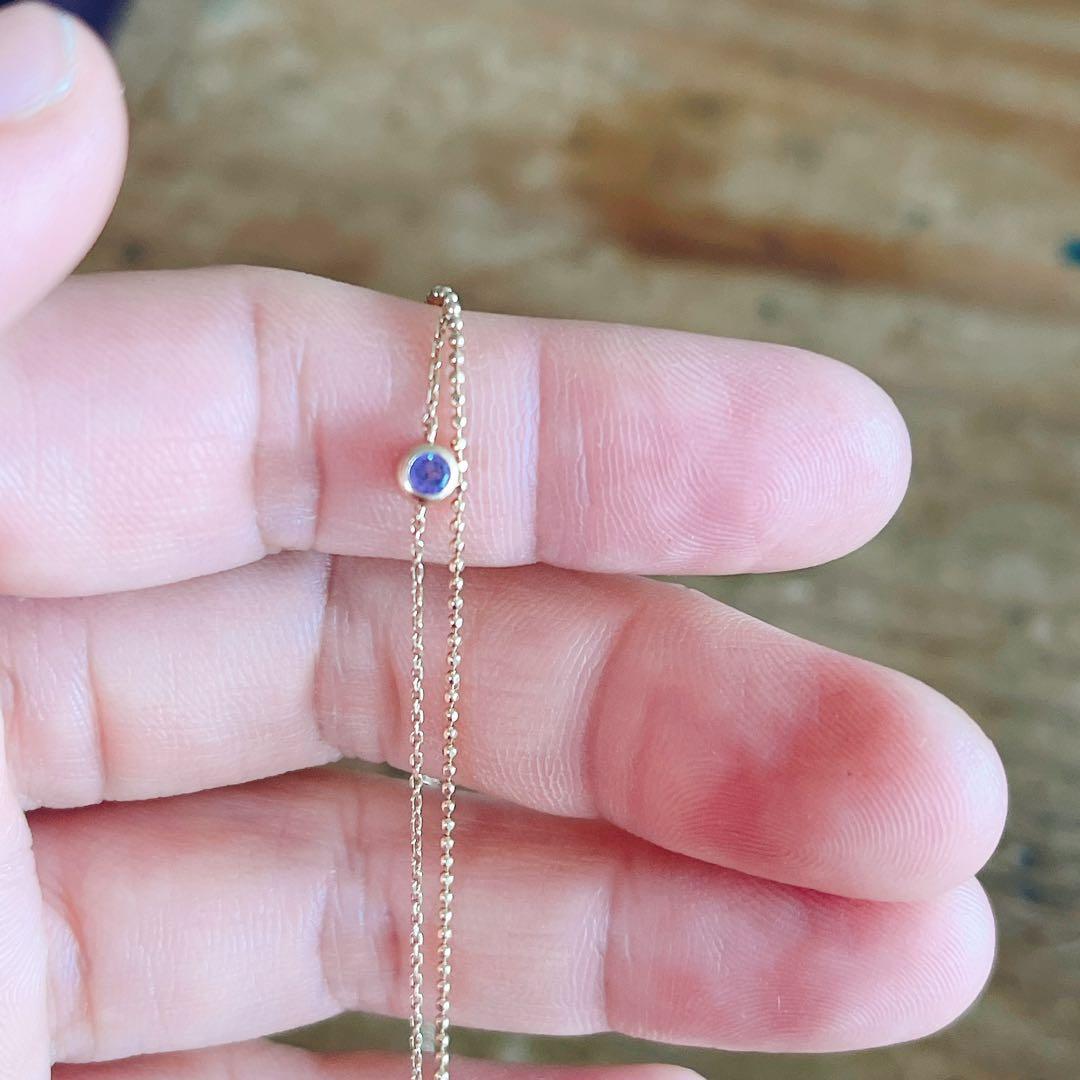 4°C ダイヤモンド タンザナイト ブレスレット兼アンクレット 10K