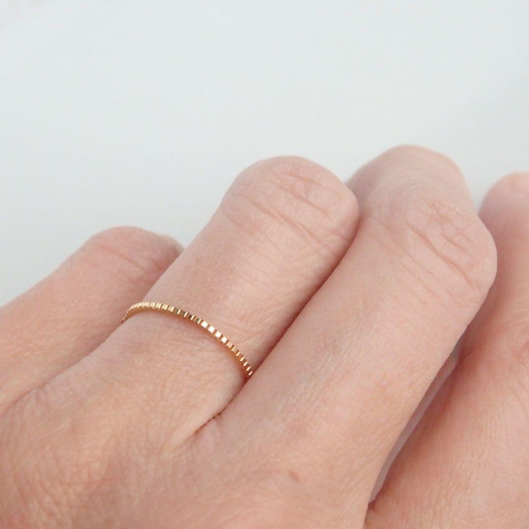 chika　k18リング　チェーンリング　ベネチアンチェーン　つけっぱなし