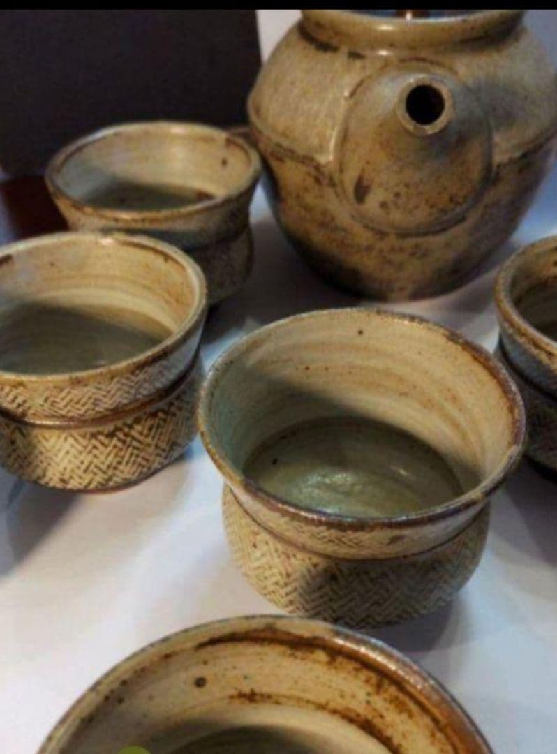 人間国宝島岡達三の象嵌縄文煎茶器、特別価格で！ 古美味】人間国宝